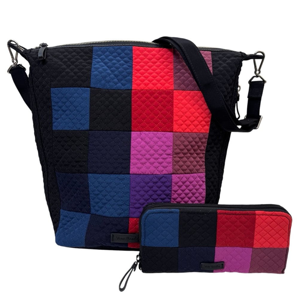 Vera Bradley Winter Patchwork Carson Hobo Purse Wallet Set Matching Boho Leopard